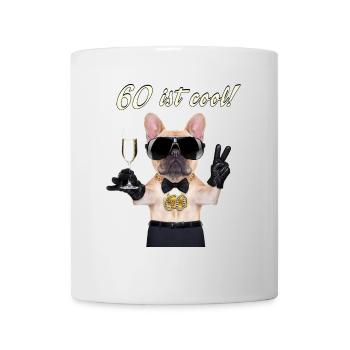 NEU Geburstags Mops 60 ist cool Geschenk - Tasse - Weiß - Vorne