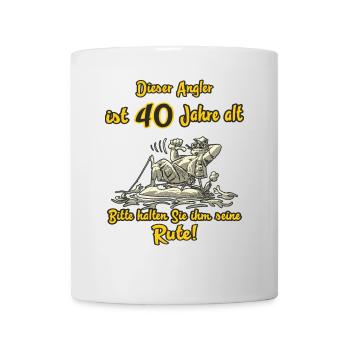 FUN - Dieser Angler ist 40 Jahre Geburtstag - Tasse - Weiß - Vorne
