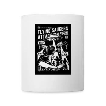 Alien Kidnapping Comic Ufo Flying Saucer - Mug - white - Front