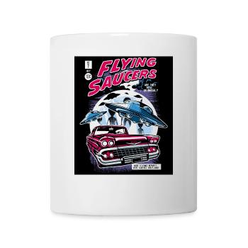 Alien Kidnapping Comic Ufo Flying Saucer - Mug - white - Front