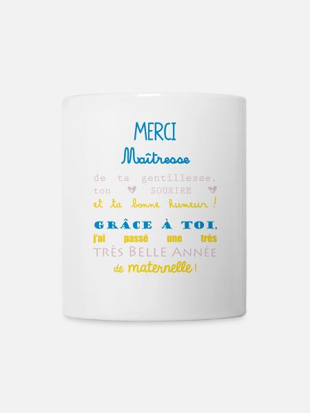 merci maîtresse cadeau de fin d'année maternelle - Mug blanc - blanc