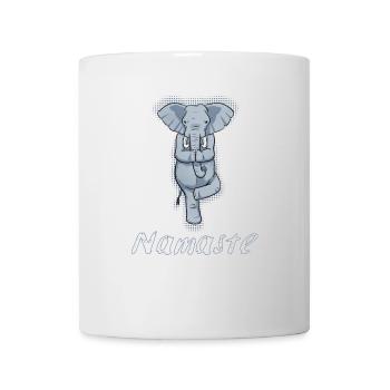 Yoga Elefant Namaste Indien Meditation Geschenk - Tasse - Weiß - Vorne