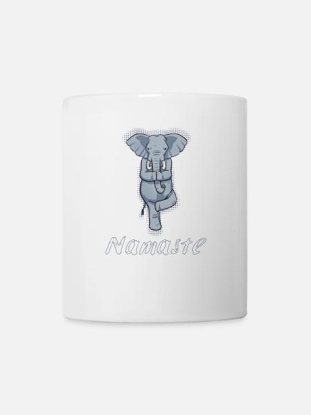 Éléphant de yoga Namaste Inde cadeau de méditation - Mug blanc - blanc