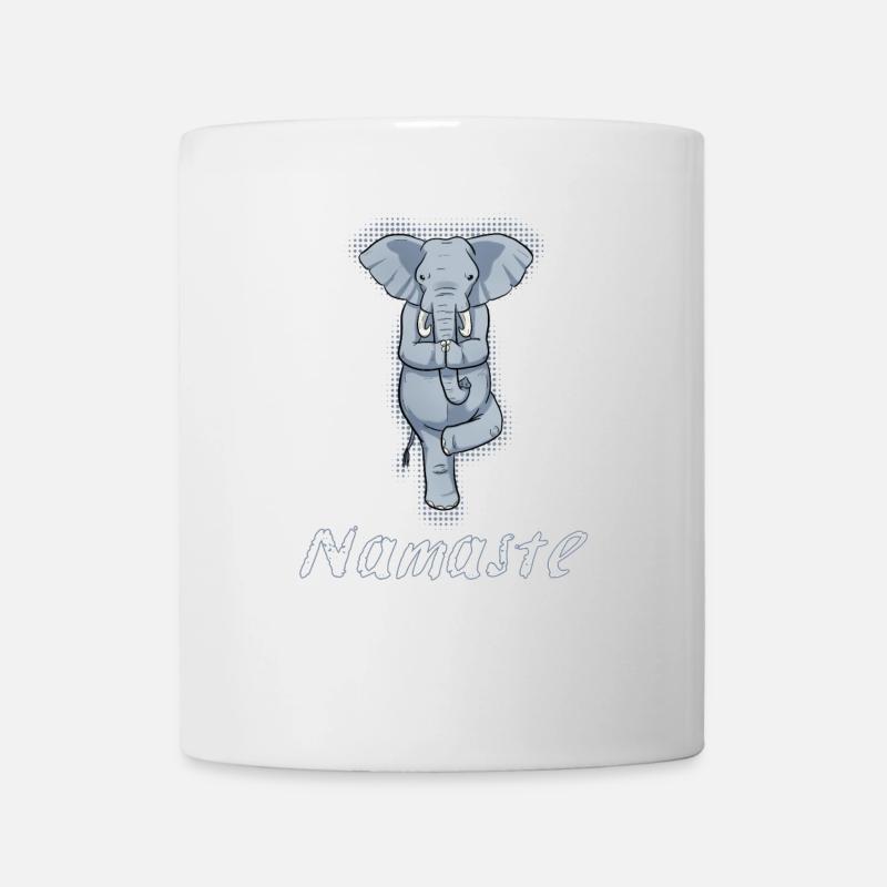 Yoga Elephant Namaste India Meditation Gift - Mug - white