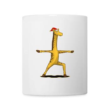 Yoga giraffe warrior pose meditation gift - Mug - white - Front