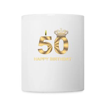 Anniversaire 50 ans anniversaire joyeux anniversaire - Mug blanc - blanc - Devant