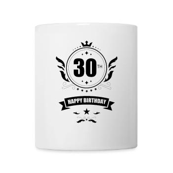 Happy 30 Birthday - 30. Geburtstag - Tasse - Weiß - Vorne