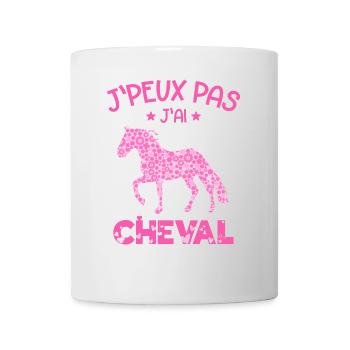 j'peux pas j'ai cheval - cadeau fille - Mug blanc - blanc - Devant