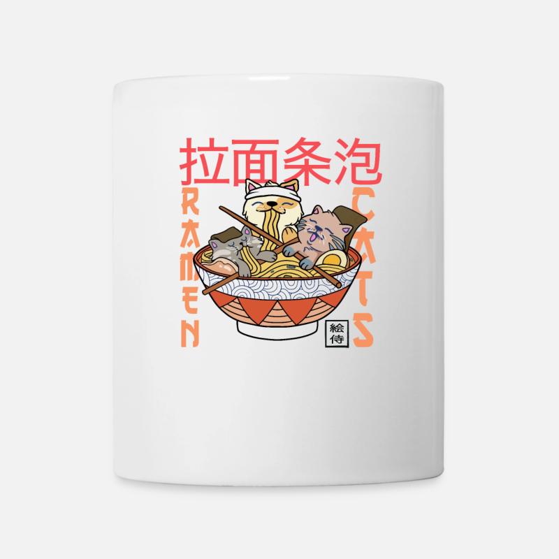 Ramen et chats - Noodles Cat Japan - Mug blanc - blanc