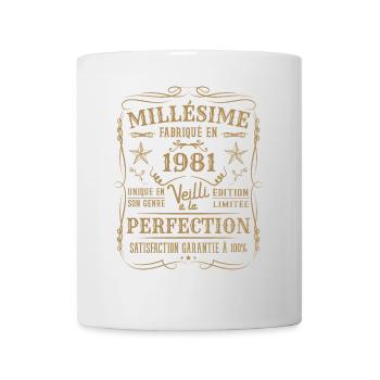 Millésime Fabriqué En 1981 Vieilli à La Perfection - Mug blanc - blanc - Devant