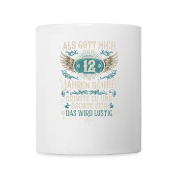 Als Gott mich vor 12 Jahren schuf 12. Geburtstag - Tasse - Weiß - Vorne