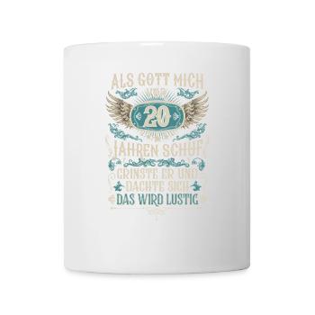 Als Gott mich vor 20 Jahren schuf 20. Geburtstag - Tasse - Weiß - Vorne