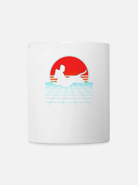 Vaporwave Dachshund Dog Dachshund 80s 90s - Mug - white