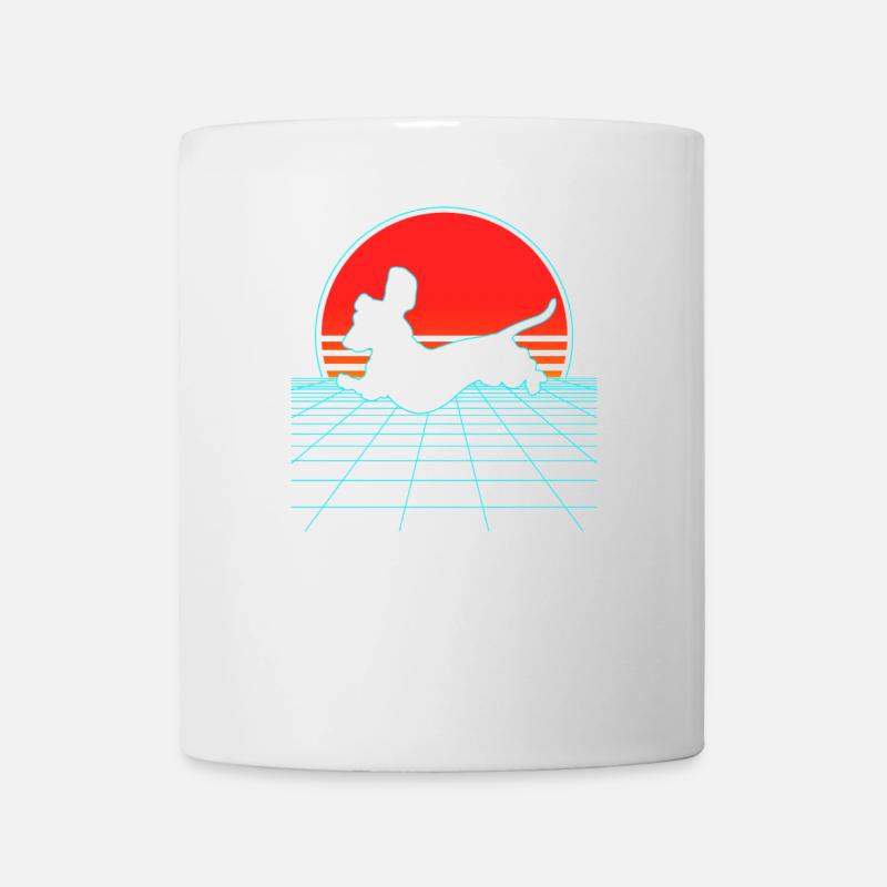 Vaporwave Dachshund Dog Dachshund 80s 90s - Mug - white