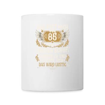 Als Gott mich vor 85 Jahren schuf 85. Geburtstag - Tasse - Weiß - Vorne