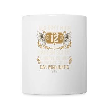Als Gott mich vor 12 Jahren schuf 12. Geburtstag - Tasse - Weiß - Vorne