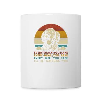 Golden Retriever Dog Puppy retro vintage - Mug - white - Front