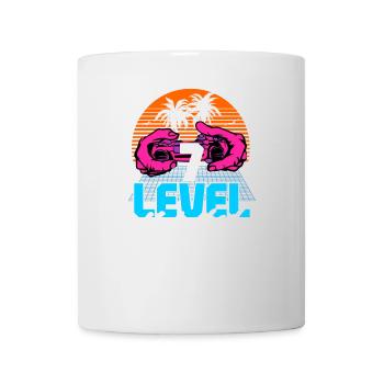 Niveau 7 Débloqué 7ème anniversaire Gamer 80s rétro - Mug blanc - blanc - Devant