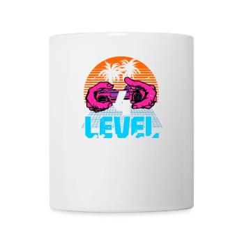 Level 4 Unlocked 4th Birthday Gamer 80s retro - Mug - white - Front