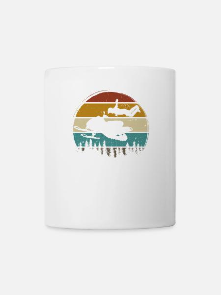 Snowmobile Snowmobiling sled motor sled retro - Tasse - Weiß