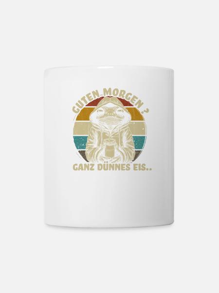 Guten Morgen Ganz dünnes Eis - Frosch - Tasse - Weiß