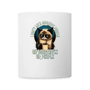 i dont like morning people Katze Kaffee Cat - Tasse - Weiß - Vorne