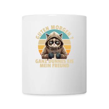 Guten Morgen Ganz dünnes Eis - Katze - Tasse - Weiß - Vorne