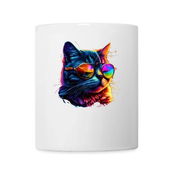 Cat Vaporwave Esthétique Rétro - Mug blanc - blanc - Devant
