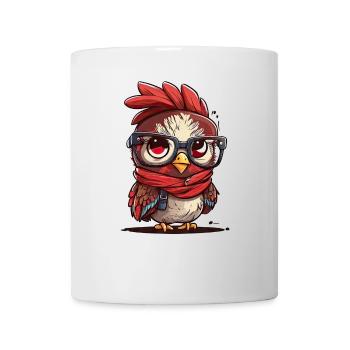 Sweet Chicken With Bandana Headband Glasses Girl - Mug - white - Front