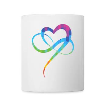 Poly Love Heart - Infinity Herz - Tasse - Weiß - Vorne