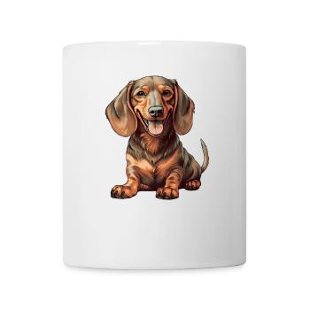Dachshund Teckel Dog Breed Illustration Puppy Picture - Mug - white - Front