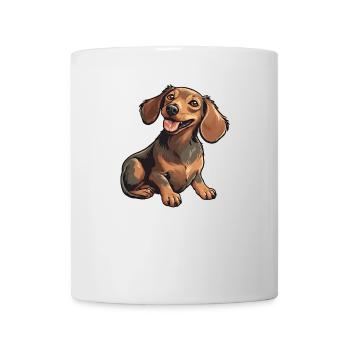Dachshund Teckel Dog Breed Illustration Puppy Picture - Mug - white - Front