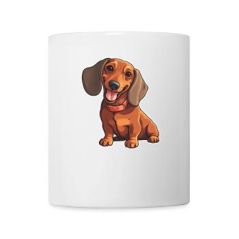 Dachshund Teckel Dog Breed Illustration Puppy Picture - Mug - white - Front
