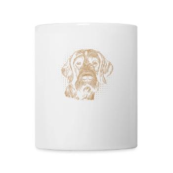 Chasse au chien allemand à poil dur Hunter Retro Vintage - Mug blanc - blanc - Devant