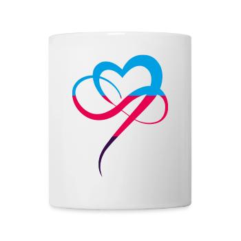 Polyamorie Flagge Infinity Heart Buntes Herz - Tasse - Weiß - Vorne