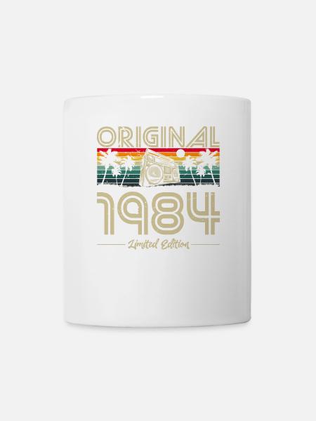 1984 Anniversaire né en 1984 Retro Vintage - Mug blanc - blanc