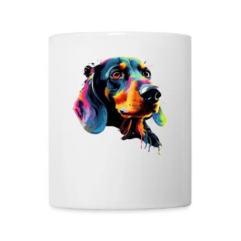 Teckel Chien Teckel Aquarelle Art Tête de Chien - Mug blanc - blanc - Devant