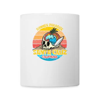 Santa Cruz Californie vintage rétro surfing ville - Mug blanc - blanc - Devant