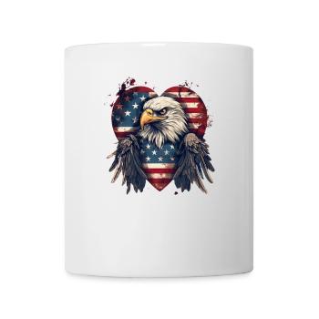 American Adler Amerika Wappentier Eagle Flagge USA - Mug blanc - blanc - Devant
