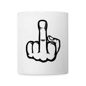 Middle Finger Hand Icon - Mug - white - Front