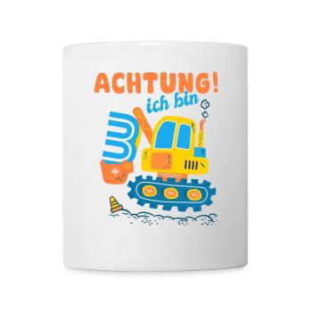 Ich bin 3 Geburtstag des Baggers, Geschenk 3 - Tasse - Weiß - Vorne