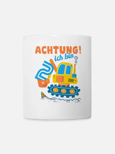 Ich bin 2 Geburtstag des Baggers, Geschenk 2 - Tasse - Weiß