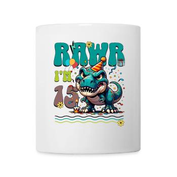 15e anniversaire Rawr T Rex dinosaure - Mug blanc - blanc - Devant