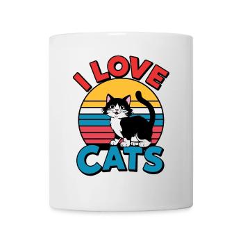 Ich liebe Katzen - Tasse - Weiß - Vorne
