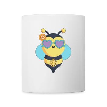 Biene Hippie Peace - Tasse - Weiß - Vorne