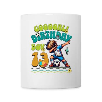 13. Geburtstag Fußball - Tasse - Weiß - Vorne