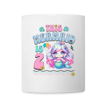 Mermaid 2nd Birthday Girl Kids - Mug - white - Front