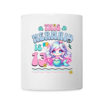 Sirène 13e anniversaire Fille Enfants - Mug blanc - blanc - Devant
