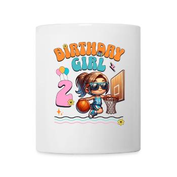 Basketball 2. Geburtstag Mädchen Basketballerin - Tasse - Weiß - Vorne