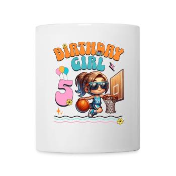 Basketball 5th Birthday Girl Basketball Player - Mug - white - Front